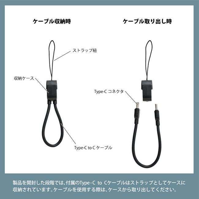 カイロチャージャー(SNS-0100156)ケーブル収納時・取り出し時