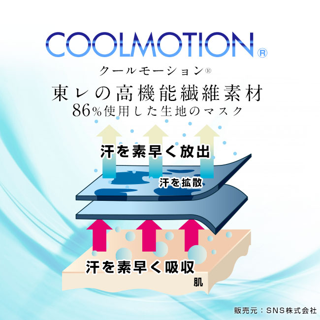 日本製 クールマスク（東レ生地86％使用）（全面フルカラー対応）(SNS-OR-001)東レ クールモーションマスク