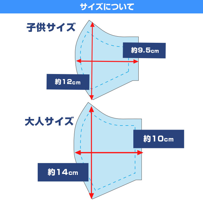 プリント冷感立体マスク【フルカラー対応】(SNS-WJ-02)サイズ