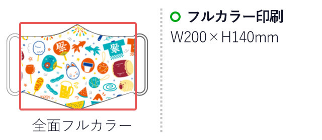 プリント冷感立体マスク【フルカラー対応】(SNS-WJ-02)名入れ画像 　フルカラー印刷