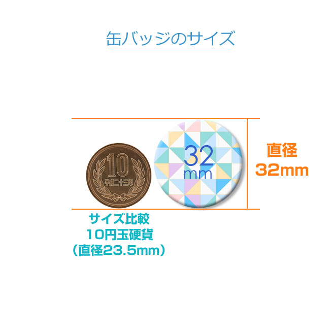 32mm缶バッジ(can-badge-32mm)缶バッジのサイズ