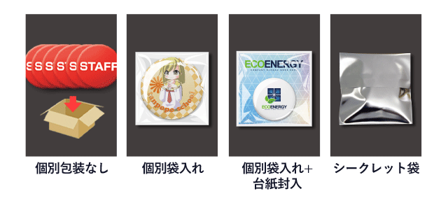 楕円缶バッジ(can-badge-ellipse70)納品形態の画像