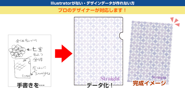 プロのデザイナーがA6クリアファイルデザインの対応します！