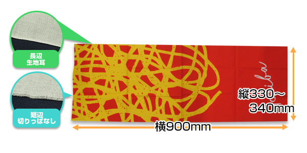 反応染め手ぬぐいのサイズ