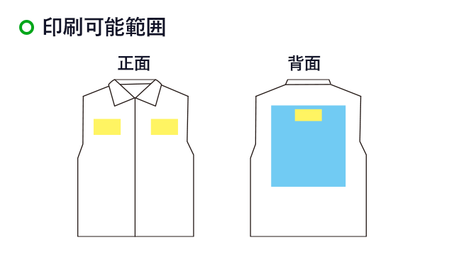 リフレクスポーツベスト（00068-RSV）名入れ画像　正面、背面　フルカラー印刷、1色印刷、２色印刷、３色印刷,４色印刷