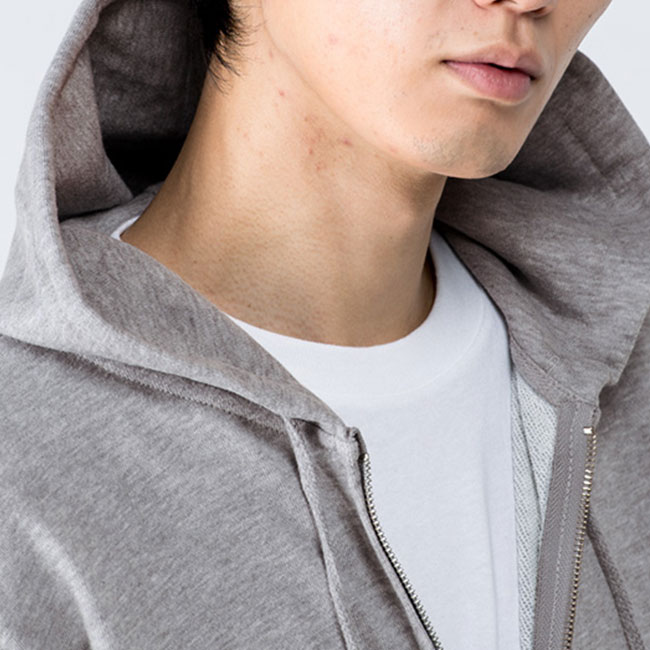 8.4オンス　ジップアップライトパーカー（00217-MLZ）首元開け時