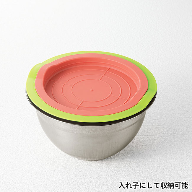 ソピー／フタ付ステンレスボウル2個セット（SNS-2700327）入れ子にして収納可能
