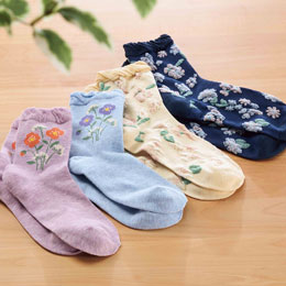 ブーケット／花柄ソックス