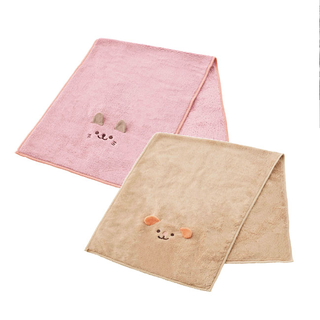 アニマルム／ふわふわフェイスタオル（SNS-2700429）広げた状態