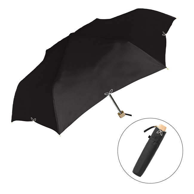 フルール／晴雨兼用折りたたみ傘（SNS-2700460）ブラック