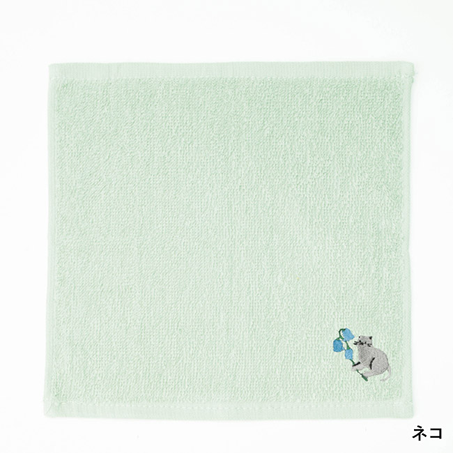 ステリオ／刺繍タオルハンカチ（SNS-2700539）ネコ