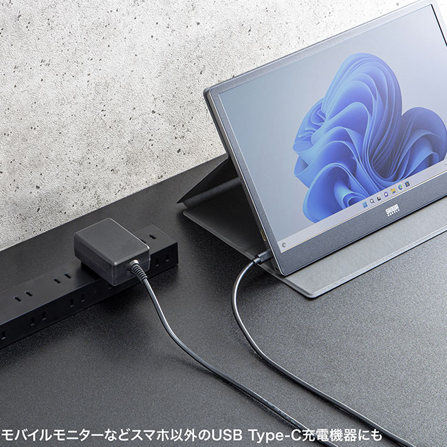 USB Type-Cケーブル一体型AC充電器（5V/3A）（ACA-IP103BK）スマホ以外のUSB Type-C充電器にも