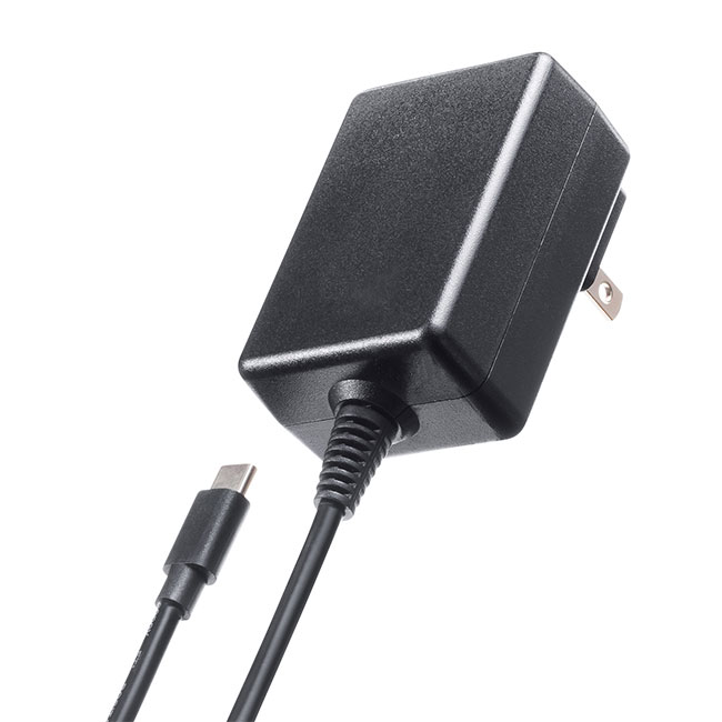 USB Type-Cケーブル一体型AC充電器（5V/3A）（ACA-IP103BK）名入れ可能箇所