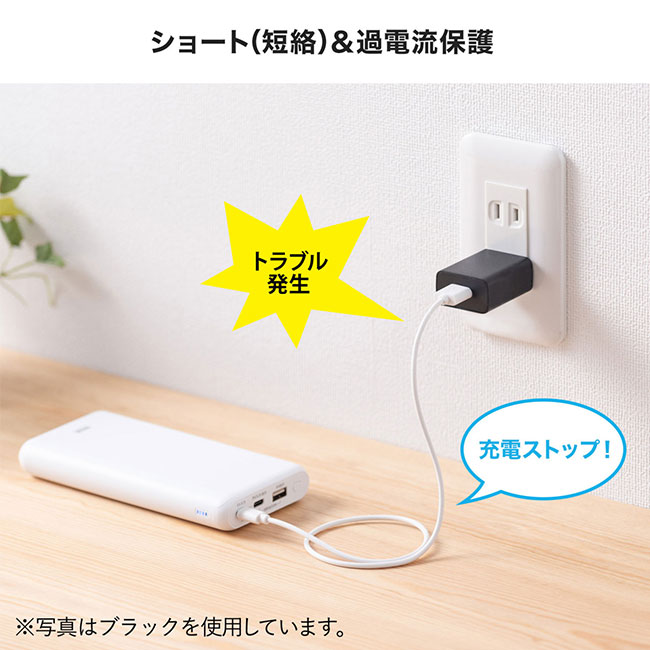 USB充電器（1A）（ACA-IP86）ショート（短絡）＆過電流保護