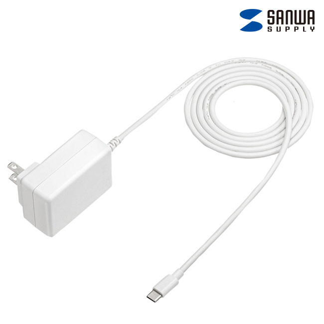 USB PD対応AC充電器（PD20W・TypeCケーブル一体型）（ACA-PD102W）