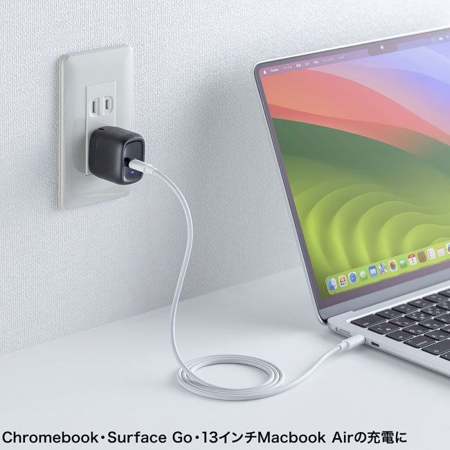USB PD対応AC充電器（PD30W）（ACA-PD99BK）chromebookなどの充電に