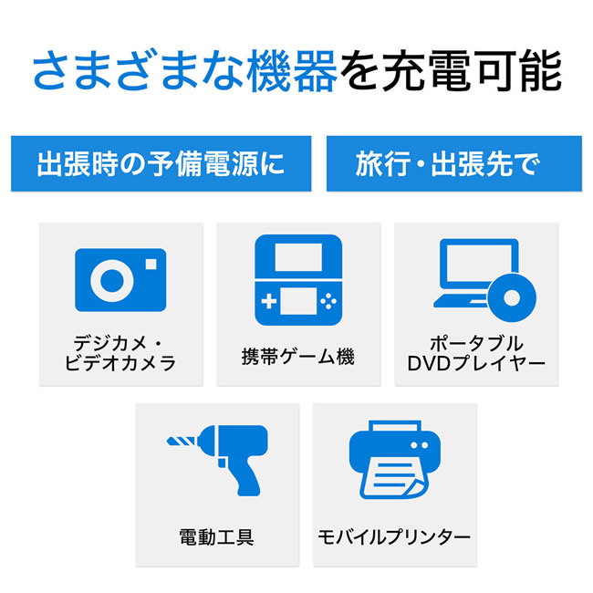 モバイルバッテリー（AC・USB出力対応）（BTL-RDC16）ノートパソコンの充電可能