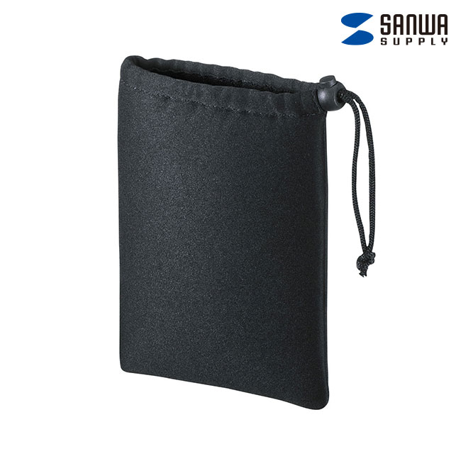 マルチクッションケース（巾着タイプ・ブラック）（小）（IN-C1K）