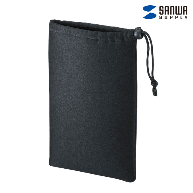 マルチクッションケース（巾着タイプ・ブラック）(7インチ対応)（IN-C2K）