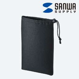 マルチクッションケース（巾着タイプ・ブラック）(7インチ対応)