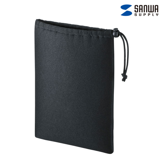 マルチクッションケース（巾着タイプ・ブラック）（大）（IN-C3K）