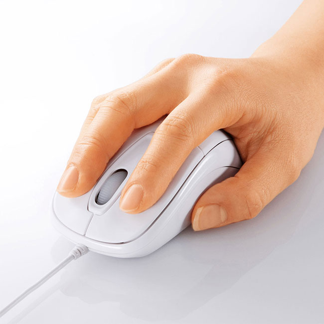 静音有線光学式マウス（ホワイト）（MA-122HW）操作イメージ