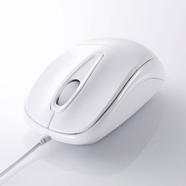 静音有線光学式マウス（ホワイト）（MA-122HW）商品イメージ（前）