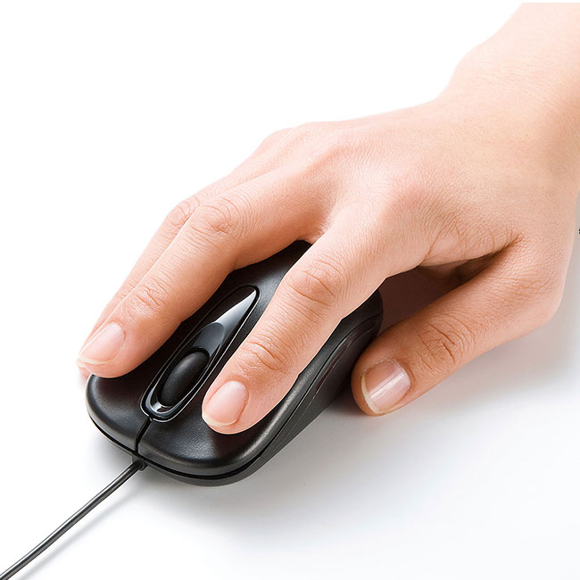 有線ブルーLEDマウス（ブラック）（MA-BL150BK）操作イメージ