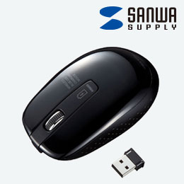 充電式ワイヤレスブルーLEDマウス（ブラック）