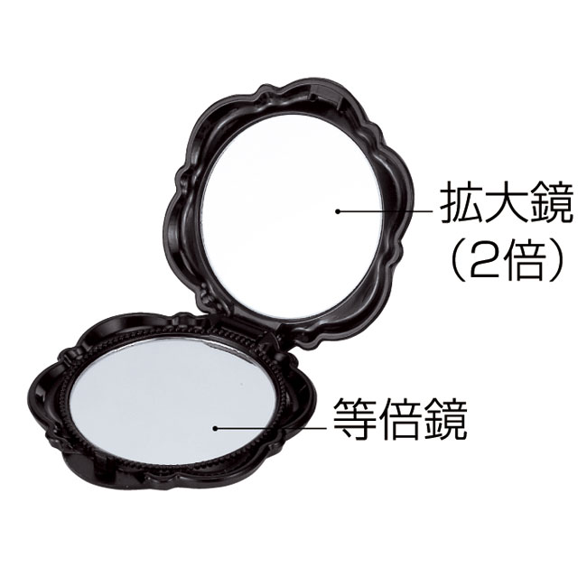 コンパクトローズミラー（sd163092-167352)拡大鏡（2倍）と等倍鏡