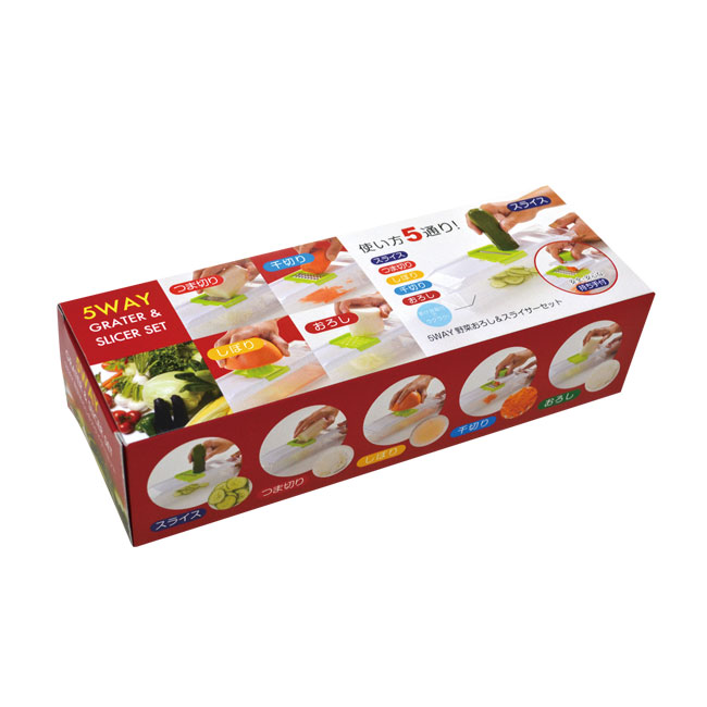5WAY野菜おろし＆スライサーセット（sd183053）パッケージ箱