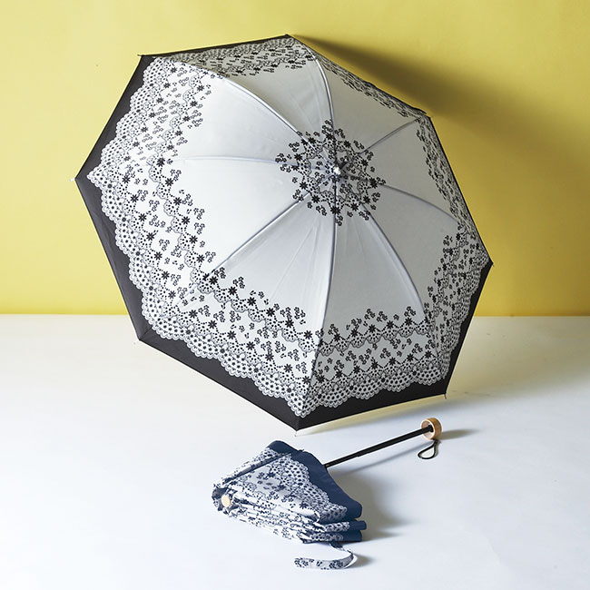 フェミニンレース・晴雨兼用折りたたみ傘（sd191032）長傘と折りたたみ傘