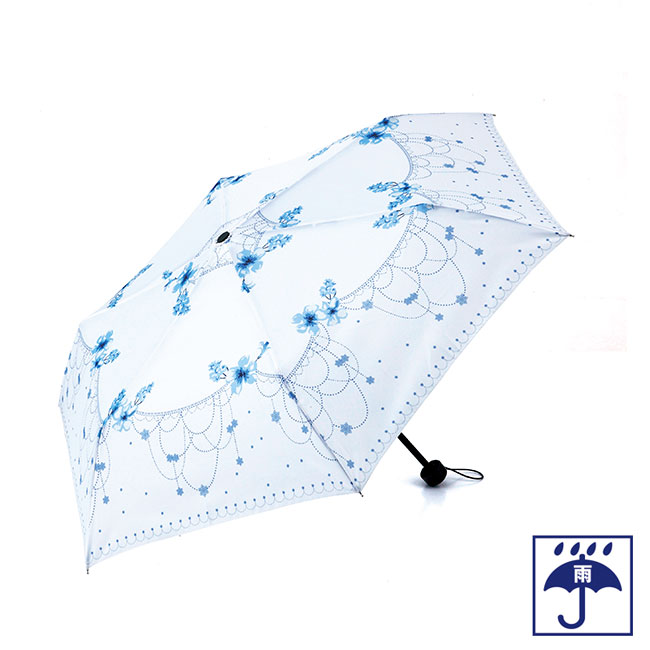 フラワリーチェーン・折りたたみ傘（sd191044）ホワイト