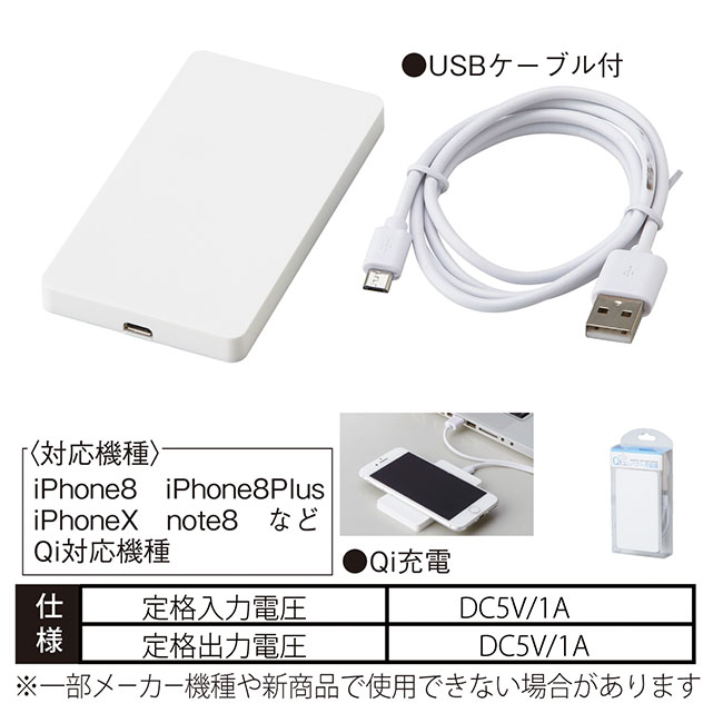 Qi対応ワイヤレス充電器(sd193044)USBケーブル付