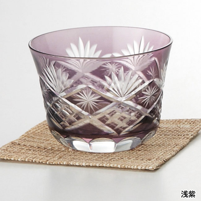 涼香・切子冷茶グラス（コースター付き）(sd193421-3)浅紫