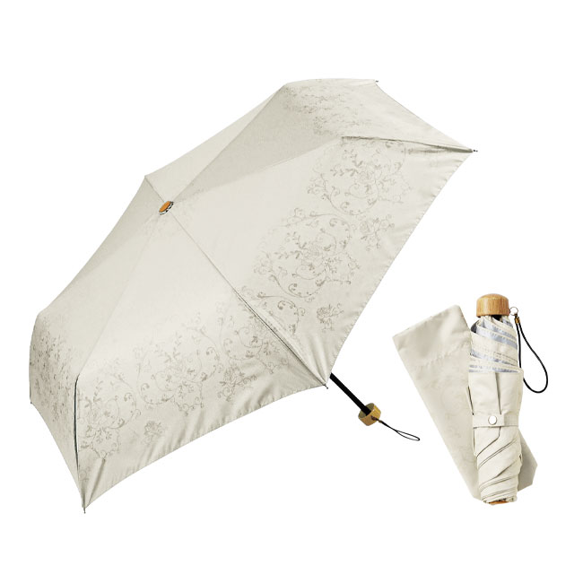 フローラルレース・晴雨兼用折りたたみ傘(sd201035)オフホワイト