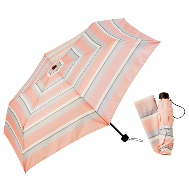 マルチカラーボーダー・折りたたみ傘(sd201042)ピンク