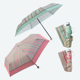 ブライトストライプ・晴雨兼用折りたたみ傘