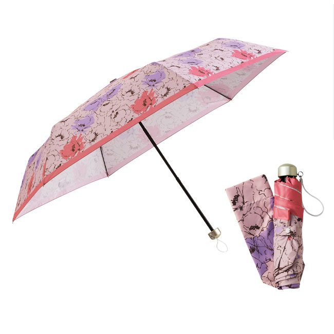 ニュアンスフラワー・晴雨兼用折りたたみ傘(sd201050)ピンク