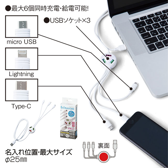 6in1マルチケーブル(SNS-0600057)