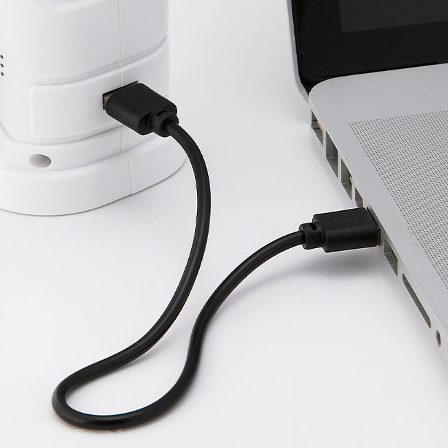 ソーラー&ダイナモラジオ付LEDランタン（SNS-0600284）パソコンなどから充電できます