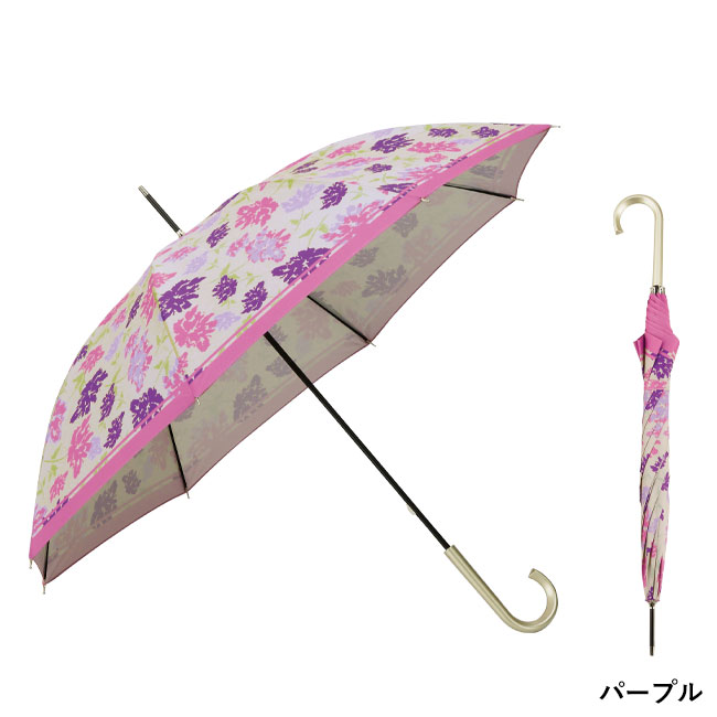 ブライトフラワー・晴雨兼用長傘（SNS-0600292）パープルカラー
