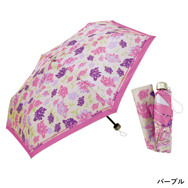 ブライトフラワー・晴雨兼用折りたたみ傘（SNS-0600293）パープルカラー