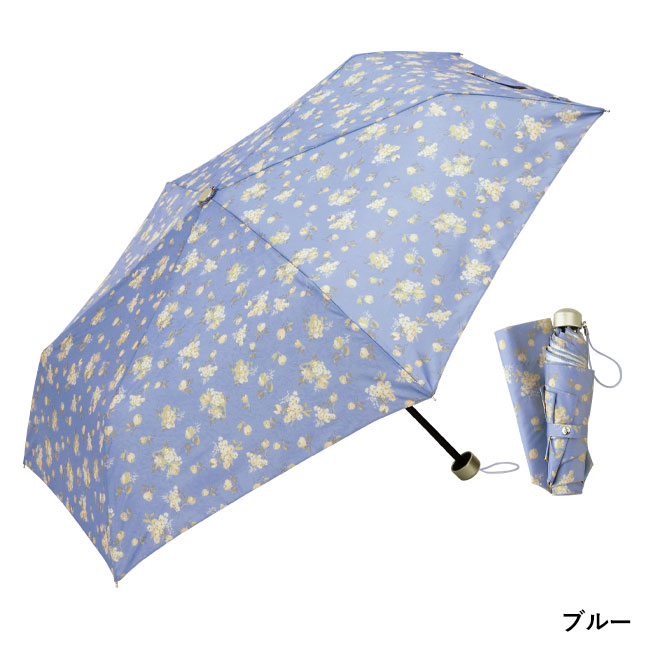 リラックスフラワー・晴雨兼用折りたたみ傘（SNS-0600297）ブルーカラー