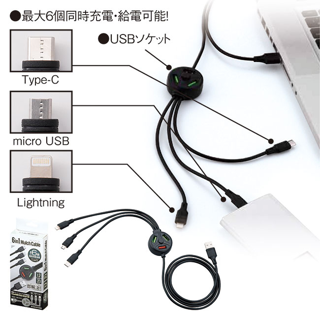 6IN1マルチケーブル（SNS-0600385）