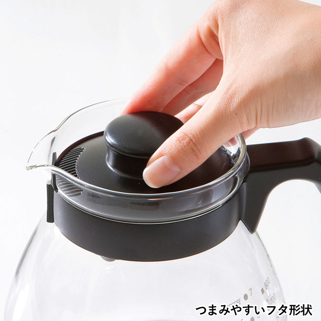 HARIO・耐熱ガラスコーヒー&ティーサーバー（SNS-0600519）つまみやすい蓋形状