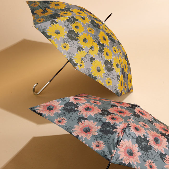 サンフラワー・晴雨兼用長傘（SNS-0600591）ぱっと映える色柄と華やぎ