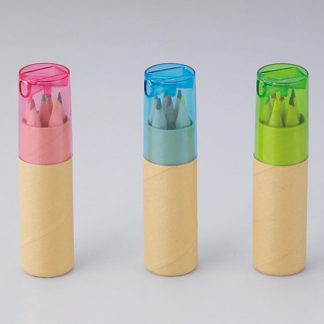 色鉛筆6色セット（シャープナー付き）（SNS-0600617）3色アソート