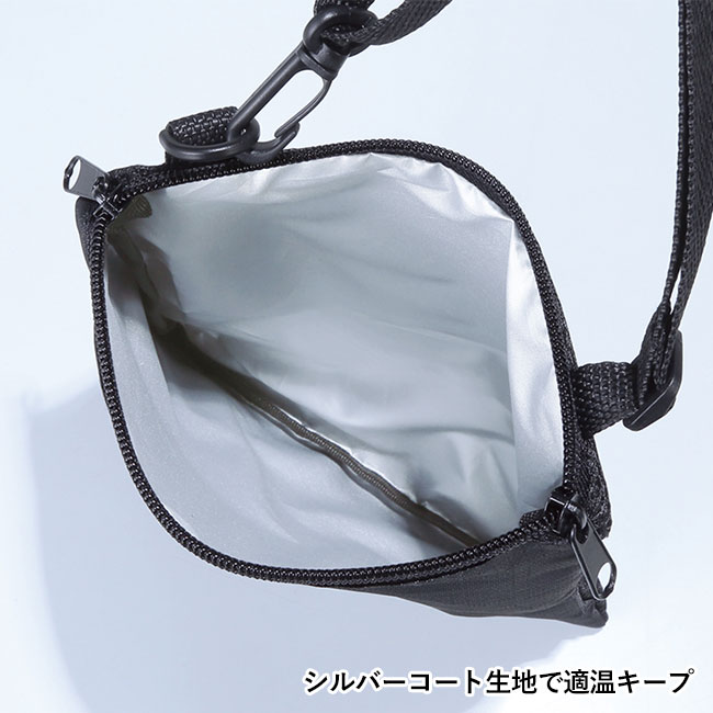 簡単取付 リュックにも使えるマルチ保冷ポーチ（保冷剤付き）（SNS-0601058）シルバーコート生地で適温キープ