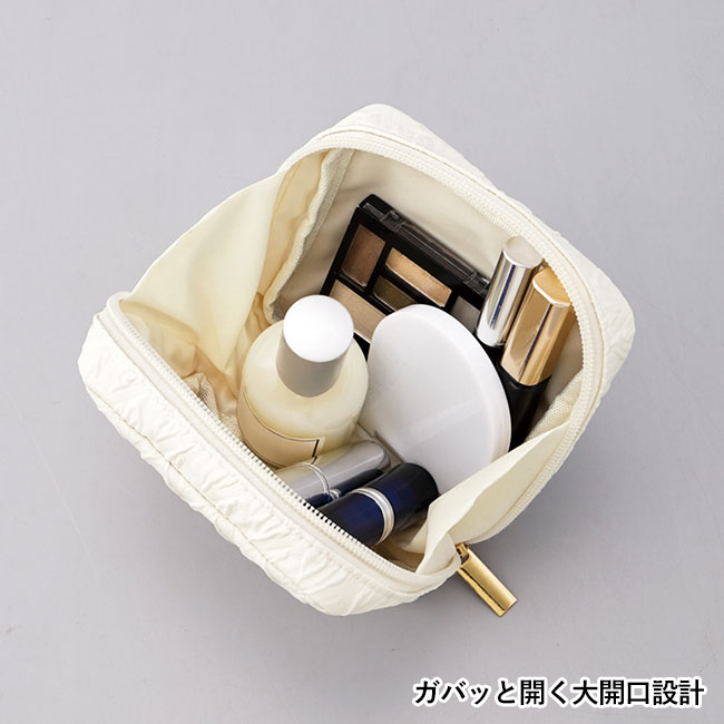 リフルージュ スクエアポーチ（SNS-0601084）ガバッと開く大開口設計
